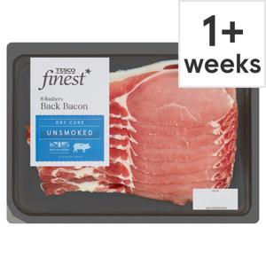 Tesco Finest Unsmoked Drycure Back Bacon 8 Rashers 240G