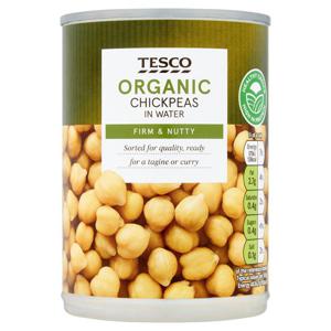 Tesco Organic Chick Peas In Water 400G