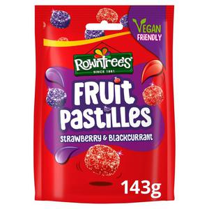 Rowntrees Vegan Strawberry & Blackcurrant Fruit Pastilles 143G