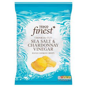 Tesco Finest Sea Salt & Chardonnay Vinegar Crinkle Cut Crisps 150G