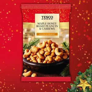 Tesco Maple Honey Roasted Cashews & Peanuts 550G