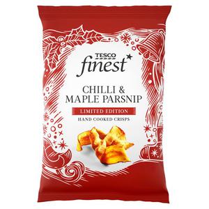 Tesco Finest Chilli & Maple Parsnip Crisps 125G