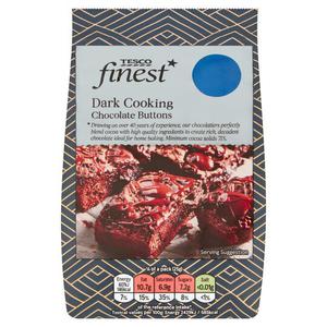 Tesco Finest Cooking Dark Chocolate Buttons 100G