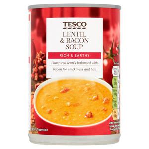 Tesco Lentil And Bacon Soup 400G