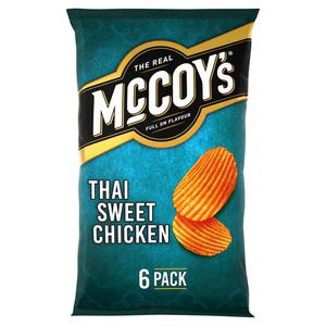 Mccoy's Thai Sweet Chicken Ridge Cut Crisps 6X25g