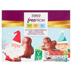 Tesco Free From 10 Chocolate Gingerbread Stocking Fillers 100G