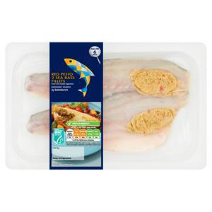 Sainsbury's Red Pesto Sea Bass Fillets x2 200g