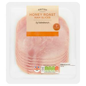 Sainsbury's British Honey Roast Cooked Ham Slices x7 120g