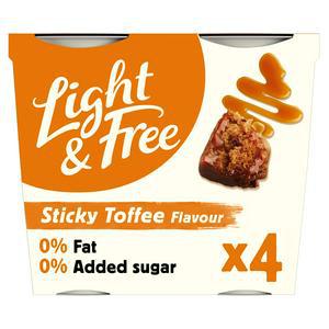 Light & Free Greek Style Yoghurt So Sticky Toffee Flavour 4x115g