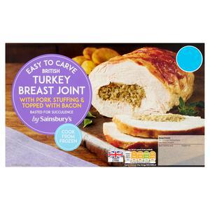 Sainsbury's British Turkey Breast Joint with Pork Stuffing & Topped with Bacon 1.3kg