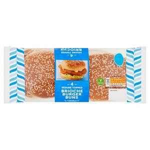 Sainsbury's Sesame Topped Brioche Burger Buns x4 200g