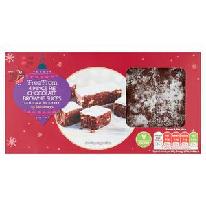 Sainsbury's Free From Mince Pie Chocolate Brownie Slices x4 145g