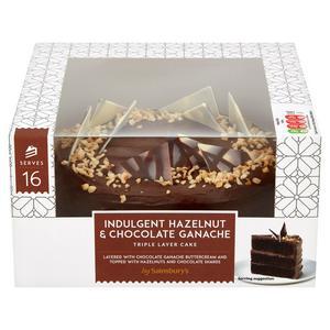 Sainsbury's Indulgent Hazelnut & Chocolate Ganache Triple Layer Cake 945g