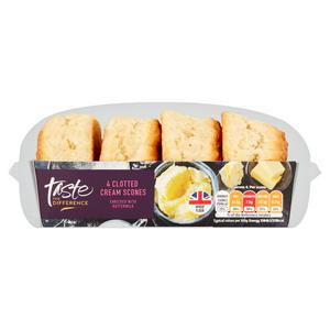 Sainsbury's Cornish Clotted Cream Scones, Taste the Difference x4