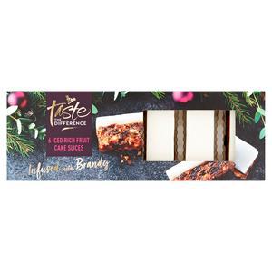 Sainsbury's Iced Rich Fruit Cake Slices, Taste the Difference x6 285g