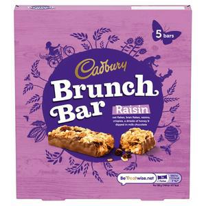 Cadbury Brunch Raisin Cereal Bar Multipack 5x32g