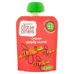 Sainsbury's Little Ones Organic Simply Carrot Smooth Puree 4+ Months 70g