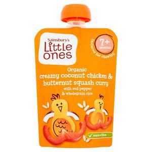 Sainsbury's Little Ones Organic Creamy Coconut Chicken & Butternut Squash Curry 7+ Months 130g