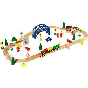 Chad Valley Wooden Train Set - 60 Piece