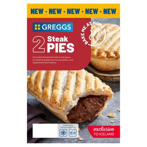 Greggs 2 Steak Pies 394g