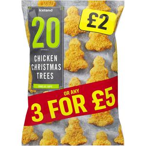 Iceland 20 (Approx.) Chicken Christmas Trees 400g