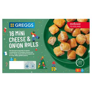 Greggs 16 Mini Cheese & Onion Rolls 480g