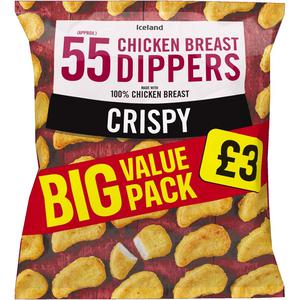 Iceland 55 (approx.) Crispy Chicken Breast Dippers 990g