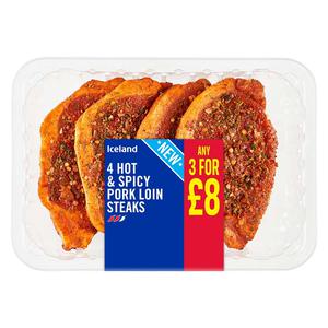 Iceland 4 Hot and Spicy Pork Loin Steaks