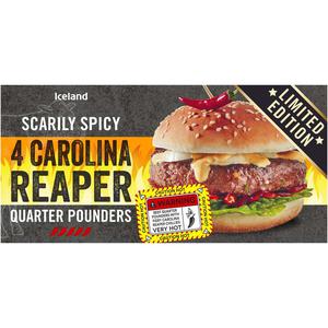 Iceland 4 Scarily Spicy Carolina Reaper Quarter Pounders 454g