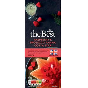 Morrisons The Best Vanilla, Raspberry & Prosecco Panna Cotta Star