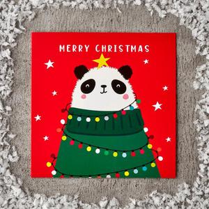 Morrisons Square Christmas Panda Card