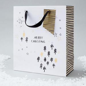 Morrisons White Merry Christmas Medium Gift Bag