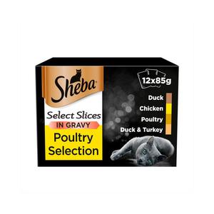 Sheba Select Slices Cat Food Pouches Poultry in Gravy