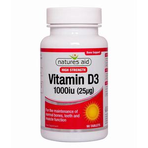 Natures Aid Vitamin D3 1000iu Tablets