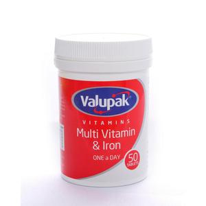 Valupak Multi Vitamins & Iron Tablets