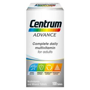 Centrum Advance 100 Tablets Multivitamin Multimineral Food Supplement