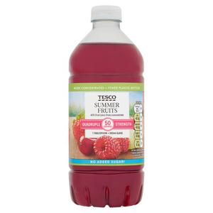 Tesco Quadruple Strength Summer Fruits No Added Sugar 750Ml