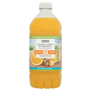 Tesco Quadruple Strength Orange Lemon & Pineapple 750Ml