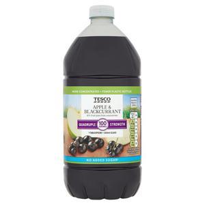 Tesco Quadruple Strength Apple & Blackcurrant Squash No Added Sugar 1.5L