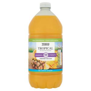 Tesco Quadruple Strength Tropical Squash No Added Sugar 1.5L