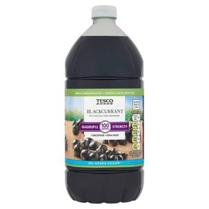 Tesco Quad Strength Blackcurrant Squash No Added Sugar 1.5L