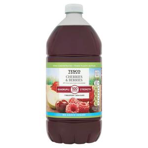 Tesco Quadruple Strength Cherries & Berries Squash No Added Sugar 1.5L