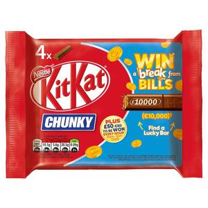 Kitkat Kit Kat Chunky Milk Chocolate Bar Multipack 40G 4 Pack