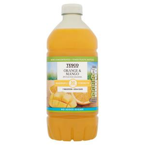 Tesco Quadruple Strength Orange & Mango Squash No Added Sugar 750Ml