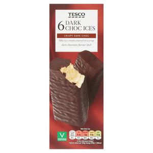 Tesco 6 Dark Chocolate Ices 6X70ml