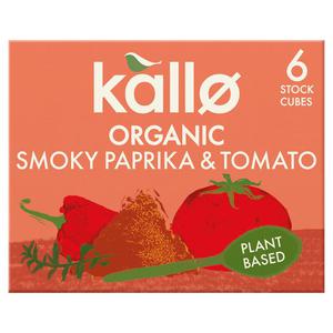 Kallo Organic Smoky Paprika & Tomato 6 Stock Cubes 66G