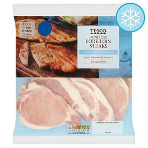 Tesco Boneless Pork Loin Steaks 750G