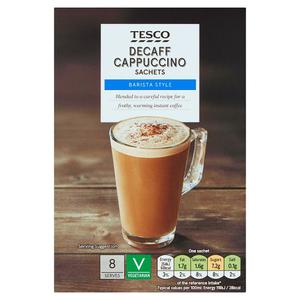 Tesco Decaffeinated Cappuccino Sachets 120G (8X15)