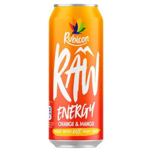 Rubicon Raw Energy Orange & Mango Drink 500Ml