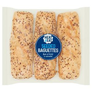 Heat & Eat Seeded Baguette 3 Pack